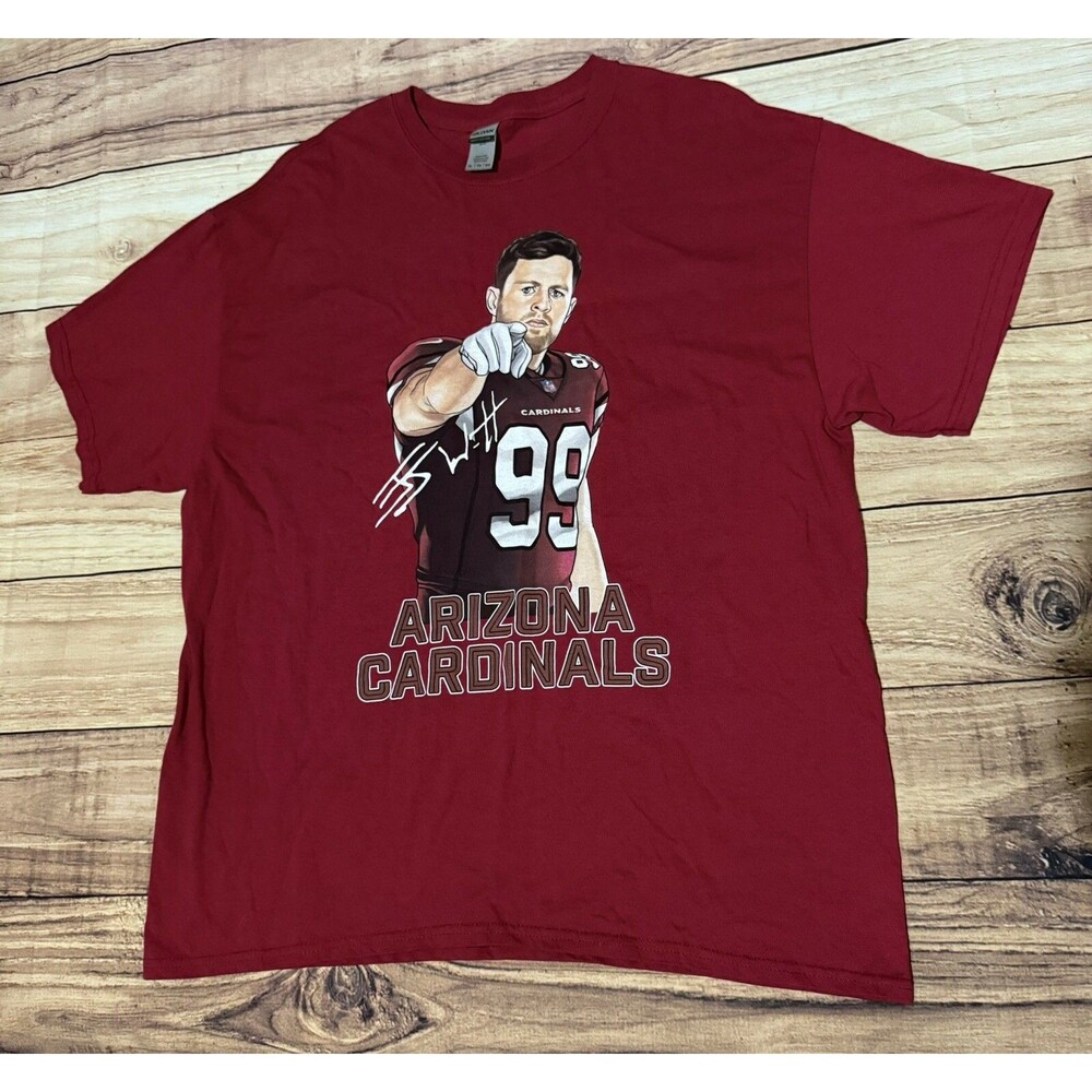 Arizona Cardinals JJ Watts 99 Football Portrait T Shirt Size XL Extra Large Red